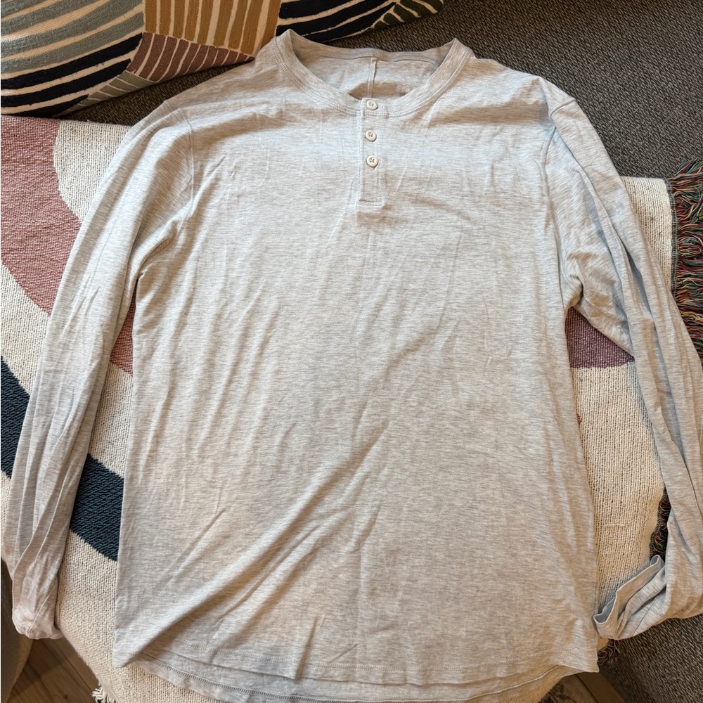Lululemon Men's Gray ultralight Henley Shirt